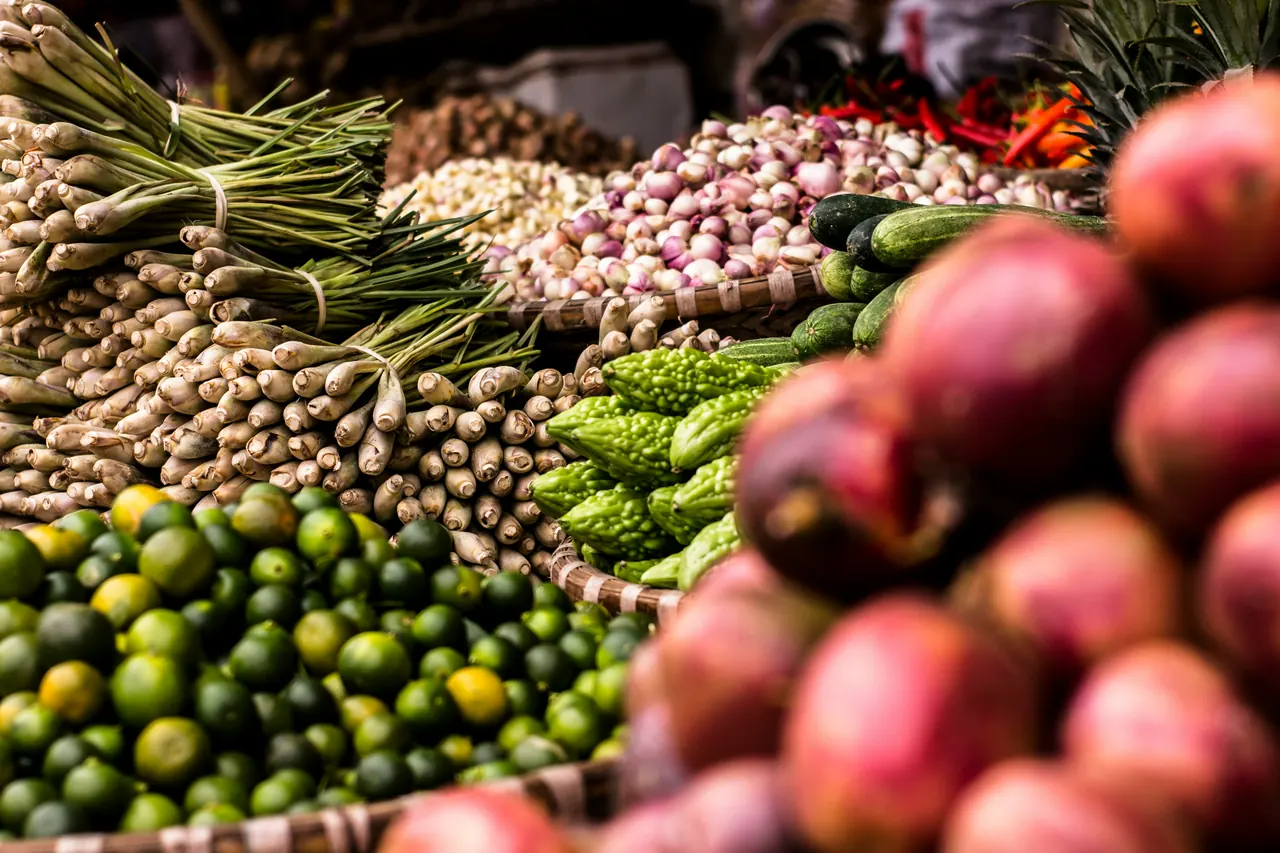 Assorted fresh vegetables displayed together at a market